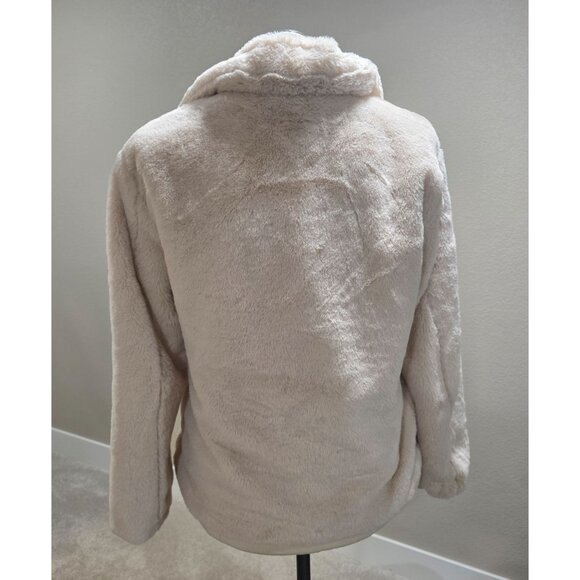 Ambiance Outerwear Plush Faux Fur Coat Beige Womens M Soft & Cozy - Picture 2 of 7